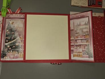 Kleines SüßesMini-Album zu Weihnachten in rot/weiß gehalten